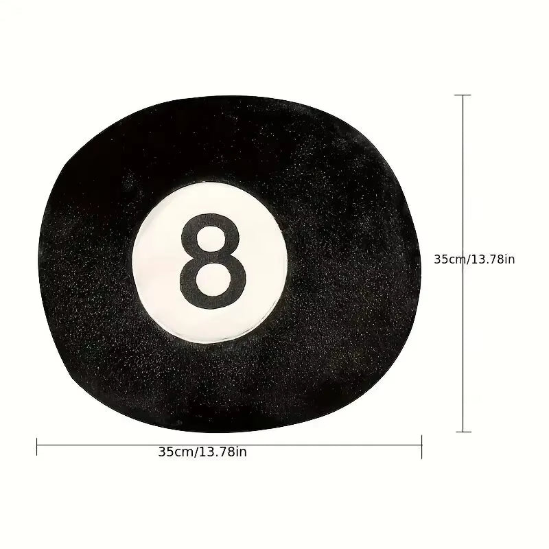 1Pc Black 8 Billiard Pillow Plush Toy Black Pillow Cushion Sofa Cushiontatami Cushion for Halloween Decor Christmas Gift