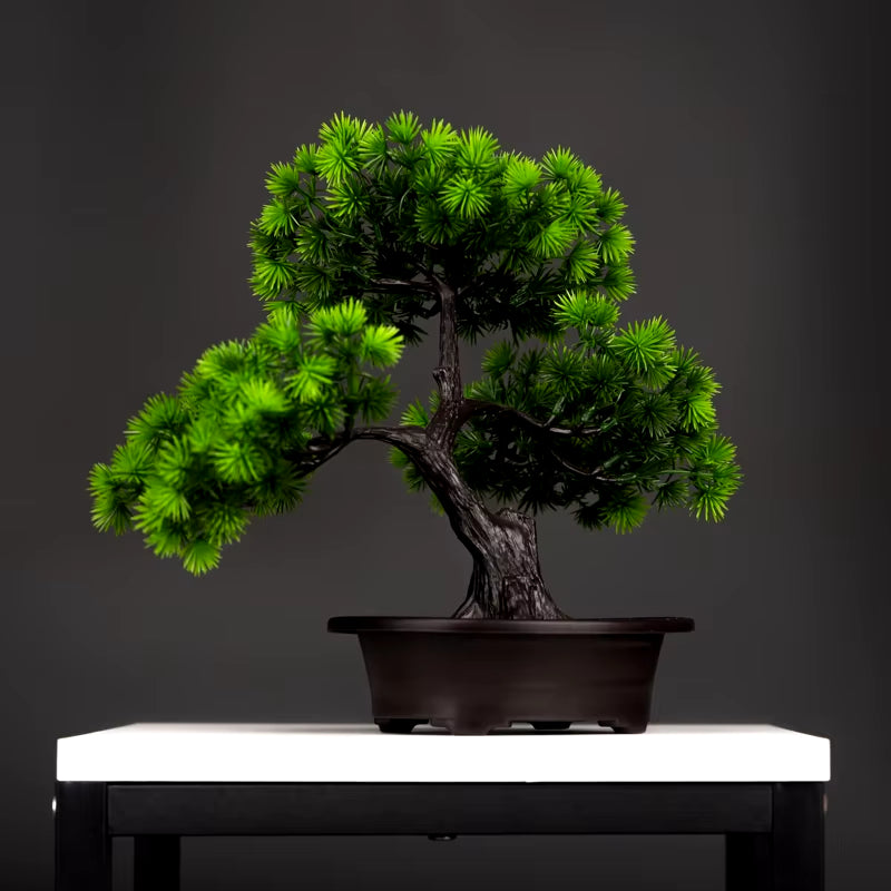 27Cm Artificial Pine Plants Bonsai Fake Tree Ornaments Plastic Plants Landscape Simulation Tree for Home Room Desktop Decoration