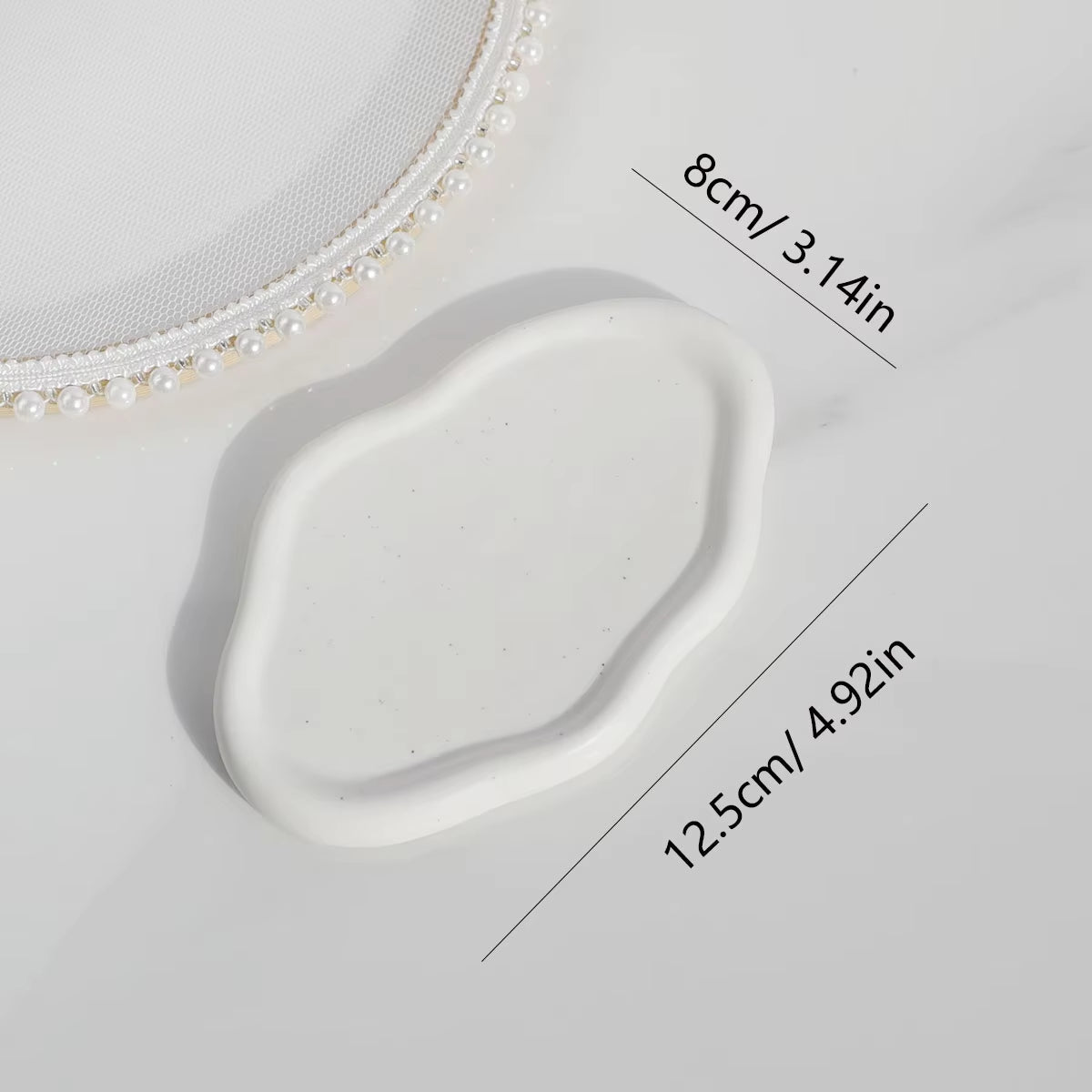 1Pc Irregular Ceramic Jewelry Tray for Jewelry Display and Key Storage - Desktop Decorative Ornament