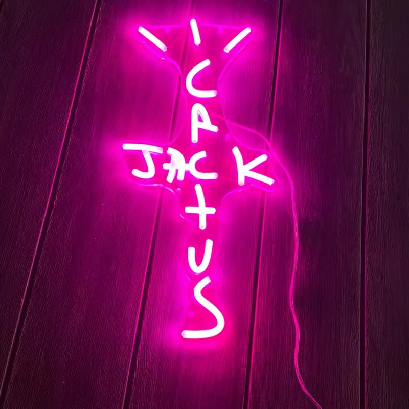 Cactus Jack LED Custom Neon Sign USB Light Room Decoration Neon Light Rap West Coast Bedroom Wall Decoration Bar Pub Party Decor