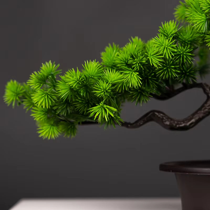 27Cm Artificial Pine Plants Bonsai Fake Tree Ornaments Plastic Plants Landscape Simulation Tree for Home Room Desktop Decoration