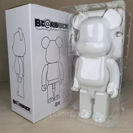 High Quality Black White Bearbrick DIY Assembly 28Cm Galaxy Painting Bear 3D Model Mini Brick Figure Toys