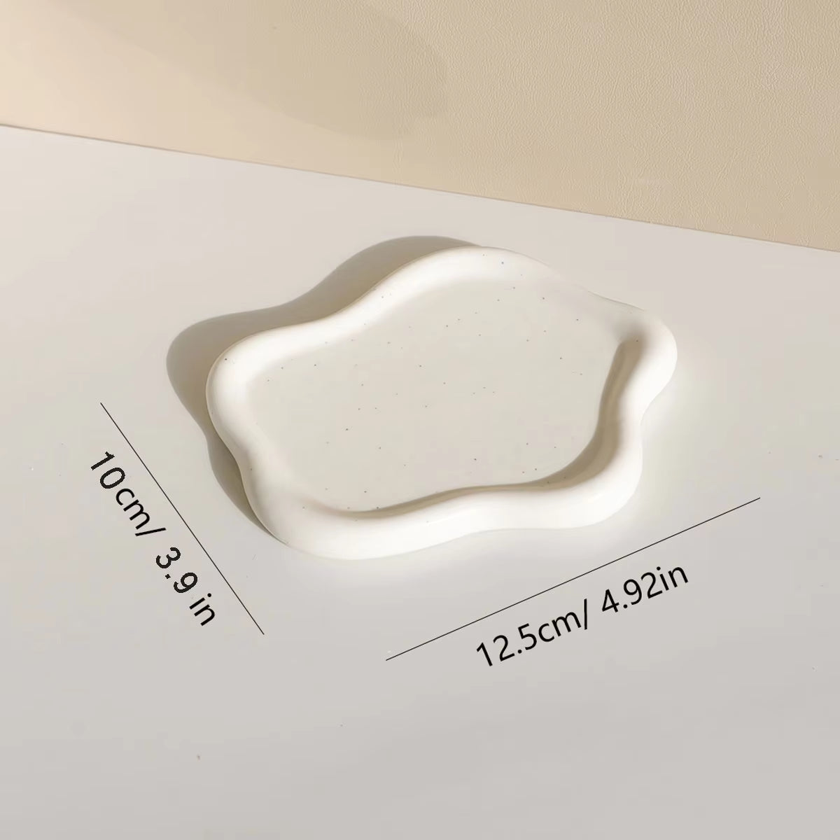 1Pc Irregular Ceramic Jewelry Tray for Jewelry Display and Key Storage - Desktop Decorative Ornament