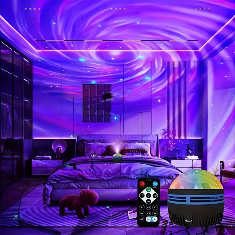 LED Nightlights Galaxy Projector Remote Control 5V USB Rechargeable Starry Sky Lamp DMX Sound Active 7 Modes for Kids Room Decor